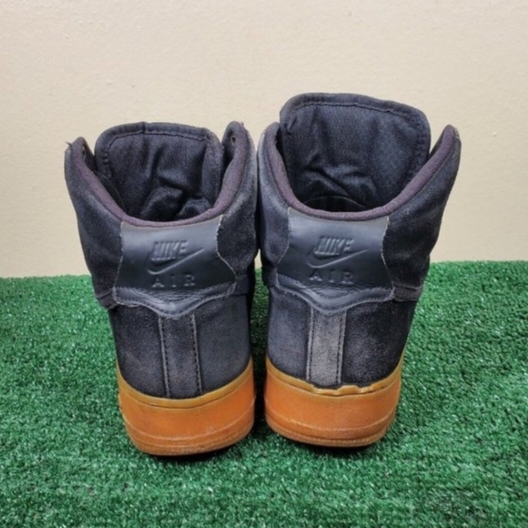 Nike Air Force 1 07 LV8 Suede Men's Black High Tops Gum Sole - Picture 3 of 11